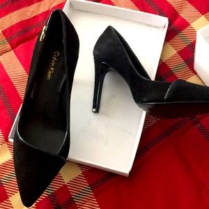Black suede Stilettos